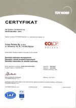 Certfikat TUV ISO 9001:2015