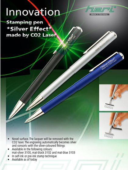 Nowe długopisy z pieczątką HERI - oprawa grawerowana laserem CO2